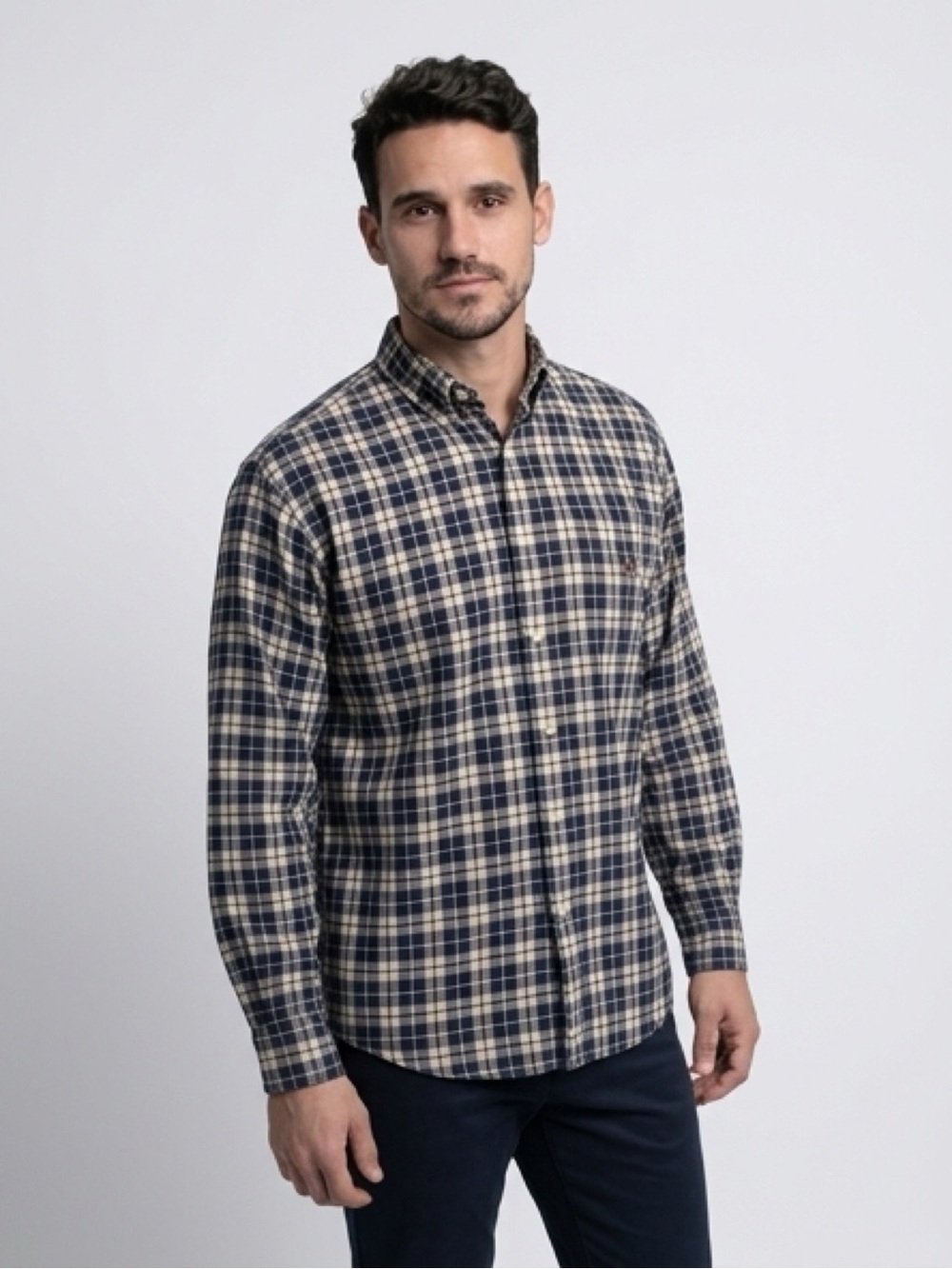CINCH Blue And White Plaid Button Down Shirt